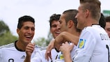 Germany celebrate during their 3-2 defeat of England in Mexico