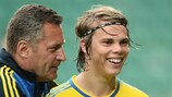 O capitão Elias Andersson liderou a estreante Suécia até às meias-finais