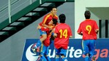 Los jugadores de España celebran uno de los goles conseguidos ante Francia en la fase de grupos