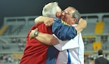 Juan Santisteban (left) and Ginés Meléndez celebrates Spain's U17 title last May