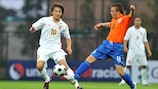 Jordy Clasie (right) does his bit against Serbia