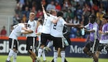 Germany celebrate at the final whistle in the final