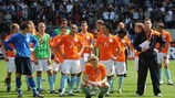 The Netherlands players on the pitch after their final loss to Germany
