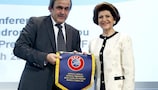 Michel Platini meets Androulla Vassiliou in Brussels