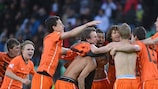 The Netherlands celebrate their dramatic victory
