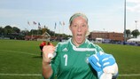 Anna Felicitas Sarholz (Alemania) celebra la victoria del 2009
