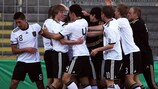 Germany celebrate their opening goal