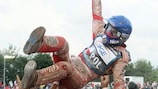 Tomasz Gollob celebrates his fourth Speedway World Cup win with Poland in 2010