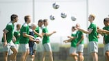 The Republic of Ireland, pictured in training, are one of eight teams being warned of the dangers of match-fixing