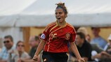 Alba Pomares esulta dopo aver segnato il gol-partita contro la Francia