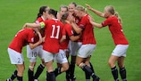 Norway celebrate at the 2011 finals, en route to the showpiece