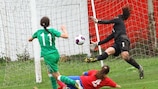 Dearbhaile Beirne scores for Ireland in their 1-1 draw with Serbia