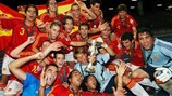 Spain celebrate after retaining their title in 2007