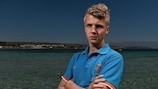 Jari Schuurman poses by the sea outside the team hotel in northern Malta