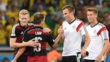 La joie des joueurs allemands après la large victoire sur le Brésil