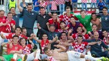La Croazia festeggia la vittoria contro l'Italia