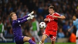 Thomas Müller scored past Joe Hart when Bayern won in Manchester last October
