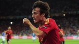 David Silva anotó el primer gol de España en el triunfo en la final contra Italia