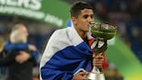 Ludovic Blas savours France's win with the trophy