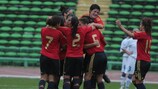 Spain celebrate during their 4-0 victory over Bosnia and Herzegovina in qualifying