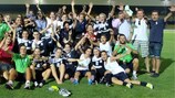 Apollon Limassol celebrate reaching the round of 32