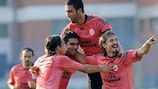 La joir des joueurs de Galatasaray AŞ après l'un de leurs buts