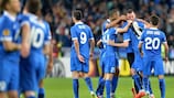 Les joueurs du Dnipro savourent leur qualification face au Club Brugge
