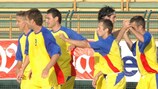 Oltenia players celebrate scoring against Privolzhie