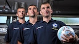 Goran (left), Radan (centre) and Dragan Zelenac are retaining hope of Savez Gradiška reaching the final