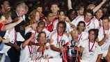 AC Milan players with the European Cup at Old Trafford