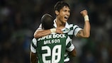 Fredy Montero celebrates one of his two goals against Vitória at the weekend
