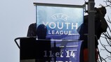 Banners advertising the UEFA Youth League finals are flying around Nyon
