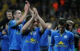 BATE celebrate their terrific victory against Slovan