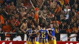 APOEL celebrate scoring against AaB