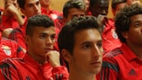 Benfica's UEFA Youth League squad watch a match-fixing prevention presentation