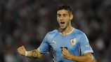 Gastón Pereiro in action for Uruguay U-20s