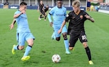 Roma's Christian D'Urso on the attack against Manchester City in the group stage