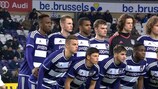 Anderlecht line up before their play-off tie against Arsenal