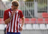 Atlético's Roberto Nuñez celebrates after one of his nine goals this season