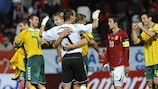 Lithuania celebrate their victory
