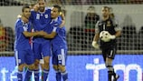 Cyprus celebrate a UEFA EURO 2012 goal