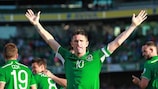 Robbie Keane celebrates Ireland's opener in Dublin