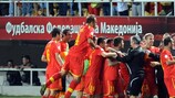 Macedonia celebrate the winner in Skopje