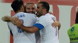 Dimitris Salpingidis opened the scoring for Greece