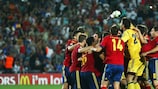 A Espanha comemora o triunfo no Campeonato da Europa de Sub-21 de 2013 em Israel