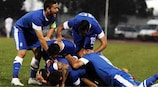 Greece celebrate during their remarkable victory