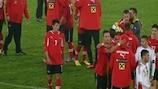 Austria celebrate after beating Hungary in November