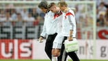 Marco Reus is helped from the field in Mainz last Friday