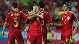 Andrés Iniesta marcou o seu 11º golo pela Espanha~, frente à Bolívia