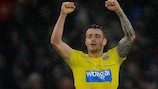 Mathieu Debuchy celebrates a goal for Newcastle